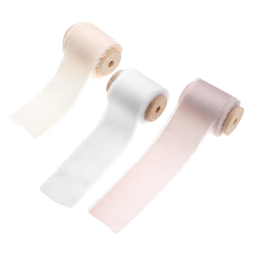 HOMSFOU 3 Rollen Satin-stoffband Band Zum Verpacken Party Dekorative Bänder Hochzeit Wickelband Wickeln Blumen Verpackung Für Elegantes Geschenkband Weihnachten Polyester von HOMSFOU