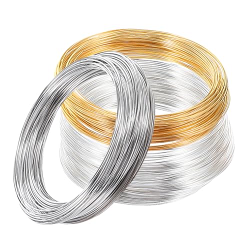 HOMSFOU 3 Rollen Schmuckdraht Biegsamer Memory Wire für DIY Schmuckherstellung Flexibler Stabiler Basteldraht für Armbänder Ohrringe Halsketten Ringe in Weiß Gold Silber von HOMSFOU