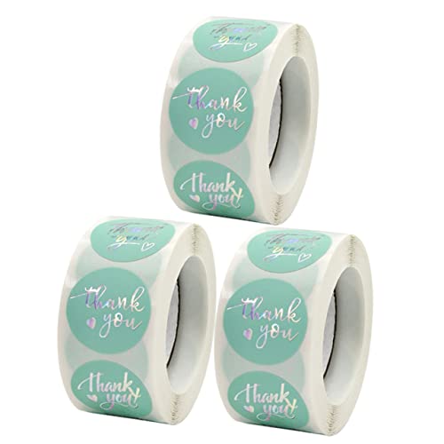 HOMSFOU 3 Rollen Selbstklebende Danke Aufkleber Runde Etiketten für Backen und Hochzeiten für Diy Dekoration und Verpackung HOMSFOU 3 Rollen Selbstklebende Danke Aufkleber Runde Etiketten für Backen und Hochzeiten für Diy Dekoration und Verpackung von HOMSFOU