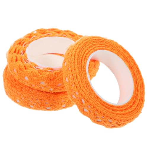 HOMSFOU 3 Rollen Spitze Klebeband dekoratives Klebeband selbstklebende Spitze Spitzenband zum Basteln Scrapbook-Spitzenband Selbstklebender Spitzenklebebandspitzenband Baumwolle Orange HOMSFOU 3 Rollen Spitze Klebeband dekoratives Klebeband selbstklebende Spitze Spitzenband zum Basteln Scrapbook-Spitzenband Selbstklebender Spitzenklebebandspitzenband Baumwolle Orange von HOMSFOU