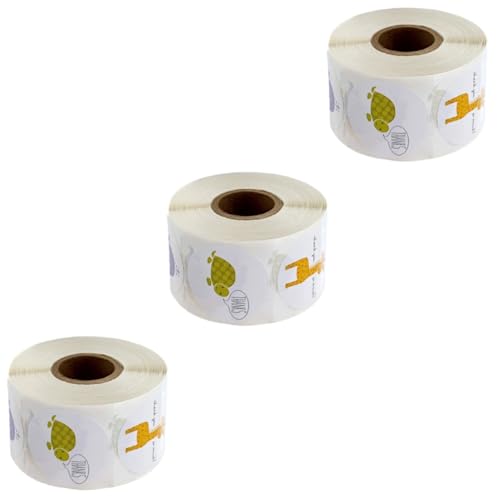 HOMSFOU 3 Rollen Tieraufkleber Adorable Danke Sticker Cartoon Tiere Dekorative Etiketten für Geschenkverpackung und Verpackungsversiegelung für Kleine Geschäfte und Partys von HOMSFOU
