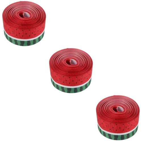 HOMSFOU 3 Rollen Wassermelonenmuster Bänder Zum Verpacken Verpackung Hochzeit Für Bedrucktes Band Zum Basteln Geschenkband Wassermelonenband Gemustertes Band Wickelband Banddekor Polyester HOMSFOU 3 Rollen Wassermelonenmuster Bänder Zum Verpacken Verpackung Hochzeit Für Bedrucktes Band Zum Basteln Geschenkband Wassermelonenband Gemustertes Band Wickelband Banddekor Polyester von HOMSFOU