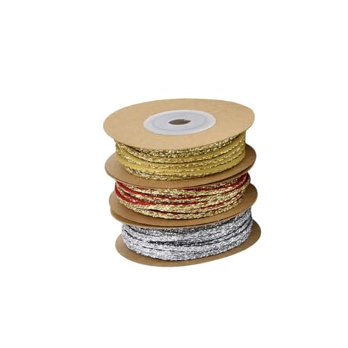 HOMSFOU 3 Rollen Weihnachts Ribbed Band Weihnachts Verpackungsband Polyester Geschenkband für DIY Verpackung und Party Dekoration in Kontrastfarben HOMSFOU 3 Rollen Weihnachts Ribbed Band Weihnachts Verpackungsband Polyester Geschenkband für DIY Verpackung und Party Dekoration in Kontrastfarben von HOMSFOU
