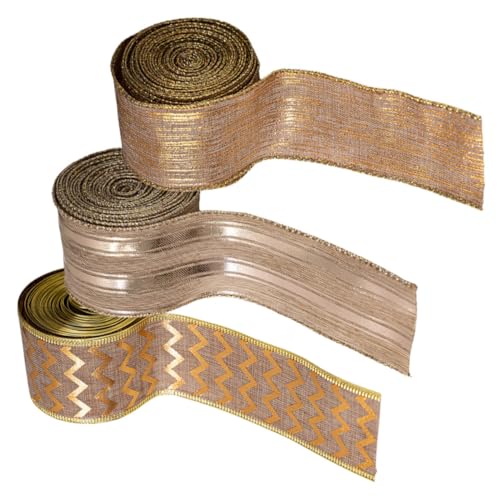 HOMSFOU 3 Rollen Weihnachtsband Weihnachts-Bastelband Christmas -Band Weihnachts -Sackleinenband Weihnachtsbänder DIY Bow Making Ribbon Sackleinenband zum Einwickeln Leinen- HOMSFOU 3 Rollen Weihnachtsband Weihnachts-Bastelband Christmas -Band Weihnachts -Sackleinenband Weihnachtsbänder DIY Bow Making Ribbon Sackleinenband zum Einwickeln Leinen- von HOMSFOU