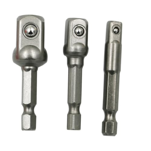 HOMSFOU 3 STÜCKE Teiliges Stecknuss Adapter Set Sechskantschaft aus Edelstahl mit Kugelrastung Schlagschrauber Verlängerung Kompatibel mit Elektrobohrmaschinen HOMSFOU 3 STÜCKE Teiliges Stecknuss Adapter Set Sechskantschaft aus Edelstahl mit Kugelrastung Schlagschrauber Verlängerung Kompatibel mit Elektrobohrmaschinen von HOMSFOU