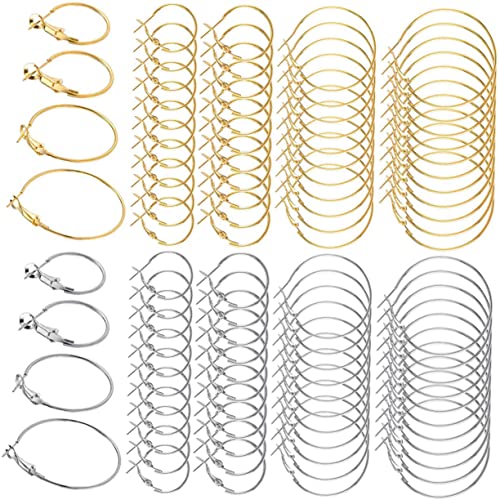 HOMSFOU 3 Sätze Alloy -runde Ohrringe Creolen Diy -schmuckzubehör Schmuckherstellungszubehör, Ohrringe Goldene Reifen Ohrringteile Ohrringe Zubehör Legierung 96 Stück * 3 von HOMSFOU