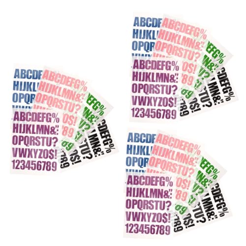 HOMSFOU 3 Sätze Alphanumerische Aufkleber Chenille-buchstaben Buchstabenflecken Briefe Patch Flicken Für Kleidung Gestickte Aufnäher Brief Aufbügeln Tinte 5 Blätter * 3 von HOMSFOU