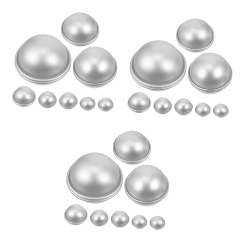 HOMSFOU 3 Sätze Backform Kugelform Salzform Badeformen Kugelform Kugelform Runde Kleine Kuchenform DIY Seifenform Praktische Seifenform Silberne Aluminiumlegierung 16 Stück * 3 von HOMSFOU