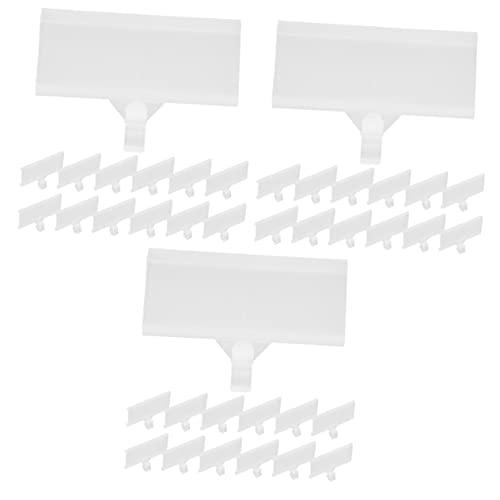 HOMSFOU 3 Sätze Bar -label Clips Etikettenhalter Für Supermärkte Stapelbar Ziehen Um Behälter Mülleimer Clip-on-etiketten Ansteckbare Regaletiketten Plastik Transparent 20 Stück * 3 von HOMSFOU