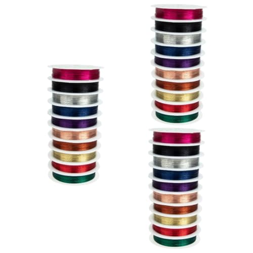 HOMSFOU 3 Sätze Biegeringe Schmuckdraht Kupfer Flexible Bead String Für Diy Schmuckherstellung Durchmesser Für Bastelprojekte Und Perlenarbeiten 10 Rollen * 3 von HOMSFOU