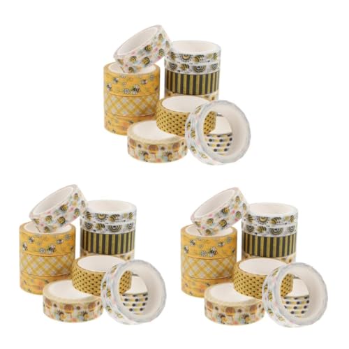HOMSFOU 3 Sätze Bienen Washi Tape Set Dekorative Scrapbooking Klebebänder Für Diy Bastelprojekte Geschenkverpackungen Und Journaling Vielseitig Einsetzbar Für Ideen 12 Rollen * 3 von HOMSFOU