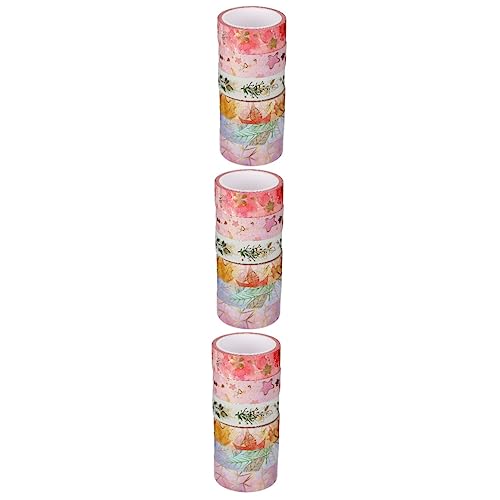 HOMSFOU 3 Sätze Blumen Goldfolie Washi Tape Dekoratives Klebeband Für Diy Scrapbooking Tagebuch Und Bastelprojekte Abnehmbar Einfach Zu Verwenden Ohne Rückstände 6 Rollen * 3 von HOMSFOU