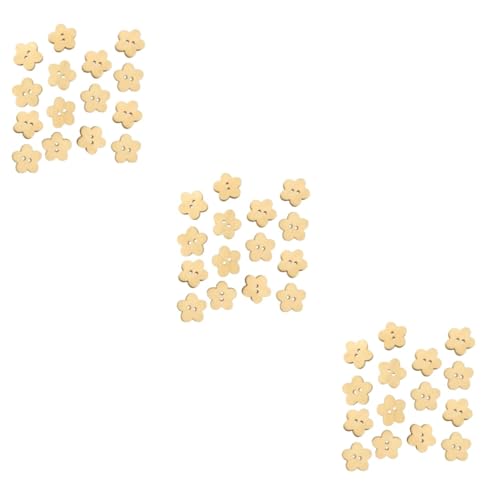 HOMSFOU 3 Sätze Blumen Holzknöpfe Blumenknöpfe DIY Knöpfe Nähknöpfe Bambus 100 Stück * 3 von HOMSFOU