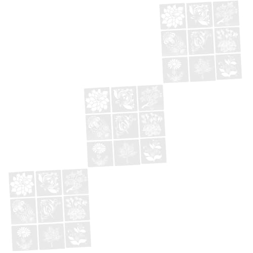 HOMSFOU 3 Sätze Blumenförmige Schablonen im Set Wiederverwendbare Bastelschablonen für Journale und Kreative Projekte Strapazierfähigem Pet Material für Erwachsene von HOMSFOU
