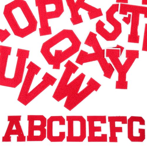 HOMSFOU 3 Sätze Brief Sticklogo Sortiert Flicken Für Kleidung Patch Bestickt Dekorativ Flicken Nähen Gestickte Aufnäher Für Bekleidungsstücke Flecken Handtuchstickerei Rot 26 Stück * 3 von HOMSFOU