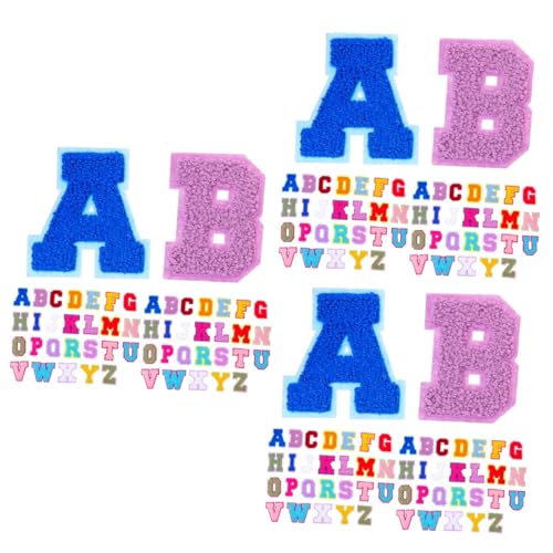 HOMSFOU 3 Sätze Bügelflicken Große Eisenbuchstaben Für Diy Kleidung Strapazierfähige Patches Für Dekoration Und Reparatur Von Textilien Taschen Und Mehr 52 Stück * 3 von HOMSFOU