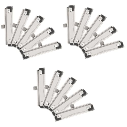 HOMSFOU 3 Sätze Bürobedarf Schwarze Zwischenablage Clips Für Dokumenttafeln Veranstalter Klemmbretter Büro-klemmbrett-clips Planertafel-clip Metall Silver 5 Stück * 3 von HOMSFOU