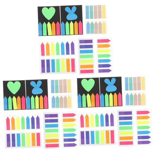 HOMSFOU 3 Sätze Bunte Beschreibbare Haftnotizen Index Tabs für Studenten Wasserdichte Pet Transparente Memo Sticker für Studien und Bürobedarf Form Praktisch für Notizen und Planung von HOMSFOU