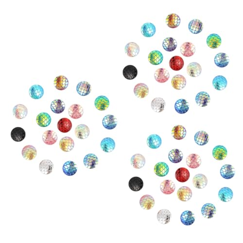 HOMSFOU 3 Sätze Bunte Meerjungfrau Fischschuppen Harz Cabochons Flache Rückseite Schmuckzubehör Für Diy Armbänder Und Ohrringe Gemischte Farben Hochwertige Verarbeitung 200 Stück * 3 von HOMSFOU