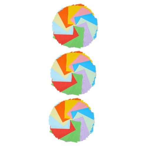 HOMSFOU 3 Sätze Buntes Origami Zeichnung Baupapier Verschiedene Farben Mehrfarbiges Papier Farbiges Baupapier Origami -papiere Buntes Strukturiertes Papier 100 Blatt * 3 von HOMSFOU
