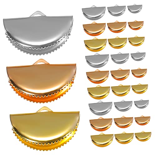 HOMSFOU 3 Sätze DIY Zubehör Verschlüsse Verschlussspitzen Endklemmen DIY Endzubehör Quetschperlen Enden Perlenbandklemmen Bandverschluss Endkappen Schlüsselklemme Verschluss 60 Stück * 3 von HOMSFOU