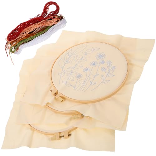 HOMSFOU 3 Sätze Daisy Muster Stickerei Materialset Teiliges Diy Kit für Anfänger Zubehör und Farbfäden für Projekte und Besondere von HOMSFOU