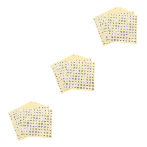HOMSFOU 3 Sätze Digitale Aufkleber 1 Bis 100 Zahlenaufkleber Farbaufkleber Etiketten Kleine Zahlenaufkleber Planeraufkleber Etiketten Aufkleber Bulk Runde Vinyl 15 Blätter * 3 von HOMSFOU
