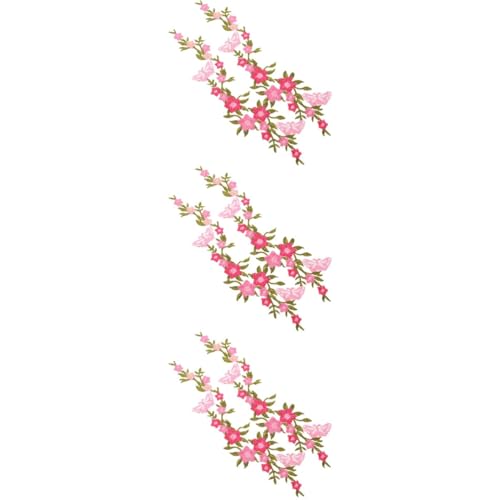 HOMSFOU 3 Sätze Diy Gestickte Applikationen Für Kleidung Aufbügelbare Flicken Für Jeans Hüte Und Blusen Rosa Farbverlauf Für Bastelprojekte Und Reparaturen 2 Stück * 3 von HOMSFOU