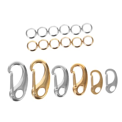HOMSFOU 3 Sätze Diy Schmuckverschlüsse Teiliges Goldene und Silberne Hummer Clips mit Schlüsselringen für Armbänder und Schlüsselanhänger Bastelprojekte von HOMSFOU