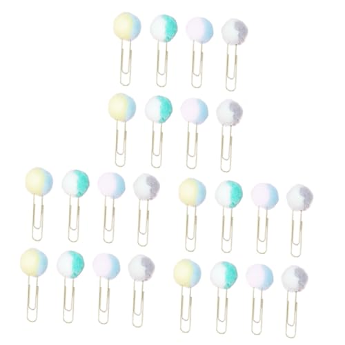 HOMSFOU 3 Sätze Doppel Farben Plüsch Ball Büroklammern Scrapbooking und Notizbuch Lesezeichen für Schule und Büro Kreative und Einzigartige Büroklammern Verschiedenen von HOMSFOU