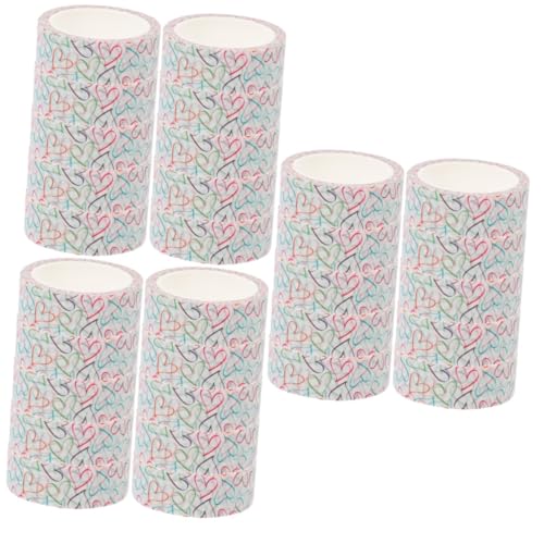 HOMSFOU 3 Sätze Farbenfrohes Herz Muster Klebeband Dekorative Papierbänder Für Scrapbooking Und Diy Für Notizbücher Und Bastelprojekte 10 Rollen * 3 von HOMSFOU