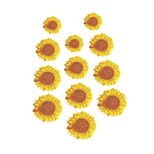 HOMSFOU 3 Sätze Gestickter Sonnenfleck Dekoration Von Kleidung Einzigartige Dekoration Blume Zubehör Kleidung Gestickter Aufnäher Stickereiflecken Gestickte Aufnäher Stoff 12 Stück * 3 von HOMSFOU