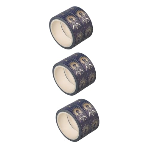 HOMSFOU 3 Sätze Golden Stern Moon Tape Journaling Streifen Band Lieferungen Sammelalbum Scrapbooking Washi Tape Selbstklebende Diy-klebebänder Mehrzweck-washi-tape Papier Blau 2 Rollen * 3 von HOMSFOU