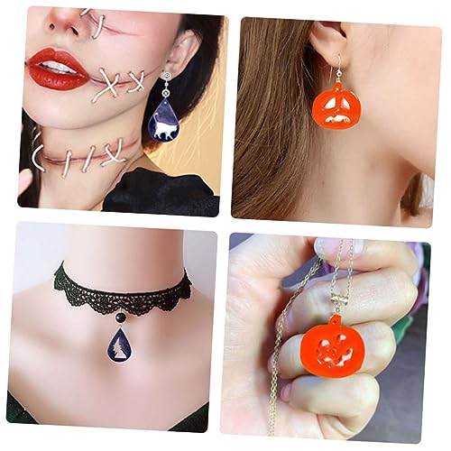 HOMSFOU 3 Sätze Halloween Schmuckformen aus Flexiblem Silikon Diy Anhänger Gießform für Ohrringe Schlüsselanhänger Wiederverwendbare Harzformen mit Katzen Hexen und Kürbisdesigns von HOMSFOU