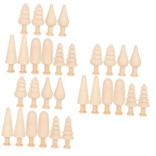 HOMSFOU 3 Sätze Hölzerne Kleine Pilzspielzeug Für Kinderspielzeug Raufaserfarbe Weihnachtspilz Holz Baum Handwerk Hölzerner Baum Lotusbaum 10 Stück * 3 von HOMSFOU