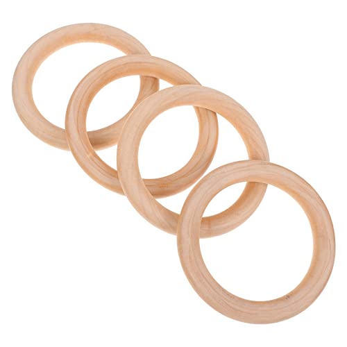 HOMSFOU 3 Sätze Hölzerner Hängender Kreis Basteln Für Bastelmaterial Für Holzzubehör Bastelsets Für Geformt Tasche Griffringe Aus Holz Hängender Diy-ring 4 Stück * 3 von HOMSFOU