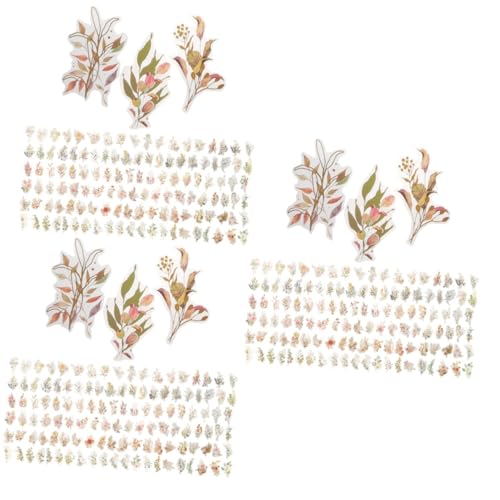 HOMSFOU 3 Sätze Holografische Pflanzenaufkleber Dekorative Scrapbooking Aufkleber Glitzer Dekore Für Diy Projekte Und Planer Selbstklebend Für Tagebücher Und Bastelarbeiten 240 Stück * 3 von HOMSFOU