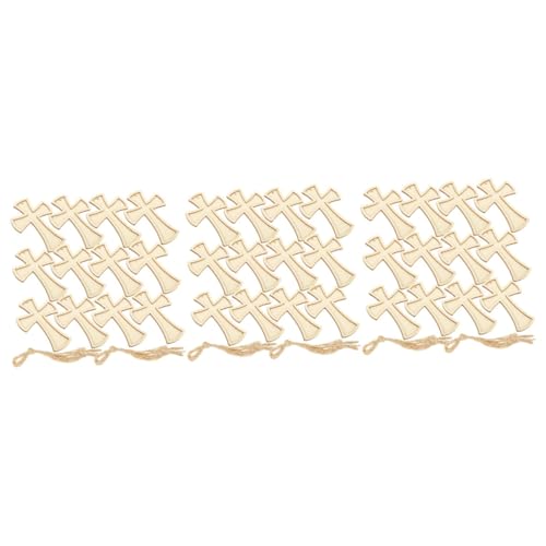 HOMSFOU 3 Sätze Holzanhänger Kreuzen Hängende Kreuzornamente Groß Unvollendet Dankbar Scheiben Kreuzdekor Cross Home Decor Ausgeschnitten Ausschnitte Leere Holzspäne Holzornamente Bambus von HOMSFOU
