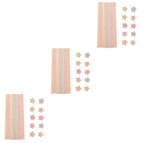 HOMSFOU 3 Sätze Ich Wünsche Stern Origami Origami-papier Sterne Aus Papier Sternpapierstreifen Sternfaltpapier Streifen Aus Papiersternen Sternenpapier Origami -papier 180 Stück * 3 von HOMSFOU