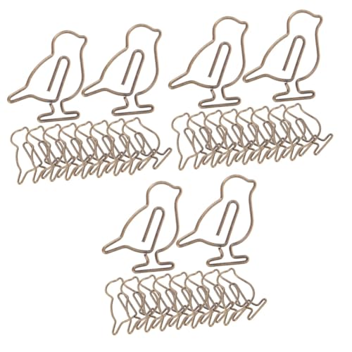 HOMSFOU 3 Sätze Kreative Packung Büroklammern Form Von Antiken Vögeln Metall Büroklammern Für Notizen Dokumente Und Scrapbooking Süße Und Einzigartige Designs Für Bürobedarf 20 Stück * 3 von HOMSFOU
