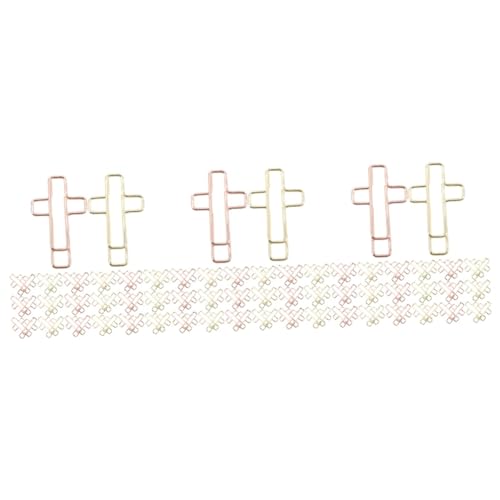HOMSFOU 3 Sätze Kreuzclip Kleine Clips Kreuz-büroklammer Süße Büroklammern Blau Schreibwaren Kreuzbüroklammern Für Die Bibel Hochzeit Form Ö Eisen 100 Stück * 3 von HOMSFOU