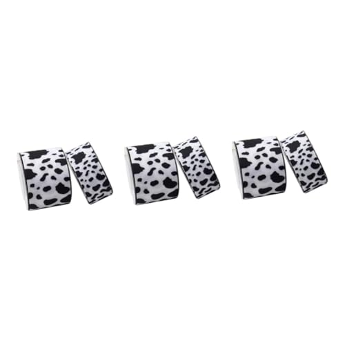 HOMSFOU 3 Sätze Kuh Gurtband Gemustert Wickeln Wickelband Rustikal Drucken Kühe Tierische Bänder Gedrucktes Band Verpackungsband Selber Machen Polyester 2 Rollen * 3 von HOMSFOU