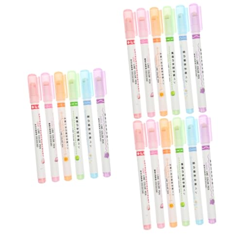 HOMSFOU 3 Sätze Kurven-textmarker-set Kunst Fluoreszierend Klein Dünn Notizmarkierungsstifte Ästhetische Farbstifte Rollmarker Mark Stifte Kurvenstifte Abs 6 Stück * 3 von HOMSFOU