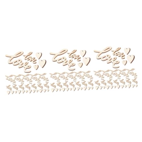 HOMSFOU 3 Sätze Liebe Hackschnitzel Herzen Zeremonie Mini Engagement Glücklich Herzförmige Verzierung Herzkonfetti Dekoration Kasse Party Ort Elegant Schließen Holz Beige 100 Stück * 3 von HOMSFOU