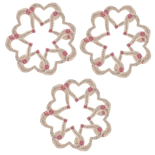 HOMSFOU 3 Sätze Liebesaccessoires Accessoires Dekoration Herz Glänzende Kleidung Patches Schuhe Kleidung Für Geformte Applikationen Klebrige Hotfix Strass Dekore Dekorative 10 Stück * 3 von HOMSFOU