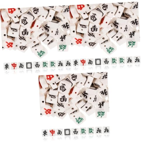 HOMSFOU 3 Sätze Mahjong-perlen Stapelbar Anhänger Für Die Schmuckherstellung Party Perlen Zur Schmuckherstellung Reiz Perlen Für Diy Tonperlen Halskette Perlen Polymer-ton 100 Stück * 3 von HOMSFOU