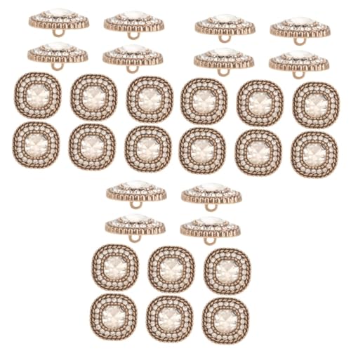 HOMSFOU 3 Sätze Metallknöpfe Diamant Knopf Glänzend Groß Knöpfe Zum Nähen Pulloverknöpfe Kleine Zierknöpfe Knöpfe Nähen Langlebige Nähknöpfe Anzugknöpfe Strasssteine 10 Stück * 3 von HOMSFOU