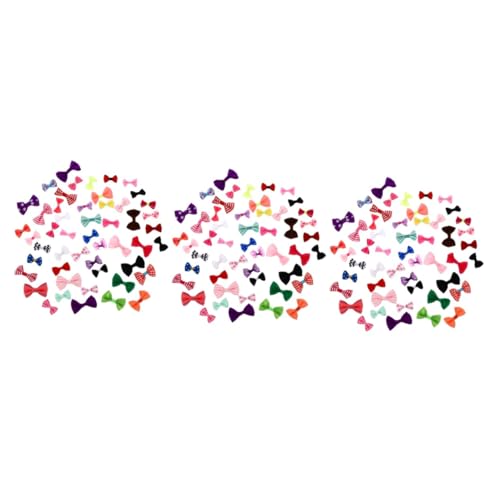 HOMSFOU 3 Sätze Mini Schleifen Zufällige Farben Dekorative Bows Für Diy Basteln Haarschmuck Kleidung Vielseitige Satin Schleifen Zur Verschönerung Von 100 Stück * 3 von HOMSFOU