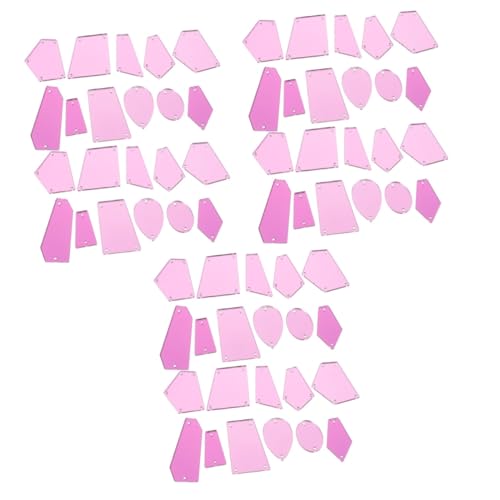 HOMSFOU 3 Sätze Mirror Diamond Accessoires Nähen Hochzeit Und Basteln Dekorative Spiegel Bastelset Kleider Strass Handwerk Verzierungen Für Das Handwerk Acryl Violett 50 Stück * 3 von HOMSFOU
