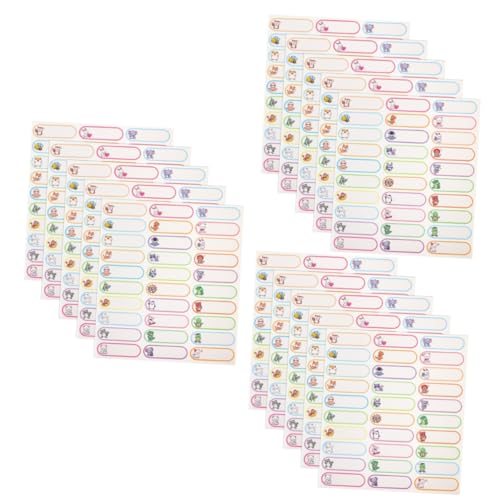HOMSFOU 3 Sätze Namensaufkleber Personalisierte Namensetiketten Schulanhänger Vinyl Hochzeit Wasserfeste Aufkleber Etiketten Für Schüler Kindertagesstätten Flaschenetiketten 5 Blätter * 3 von HOMSFOU
